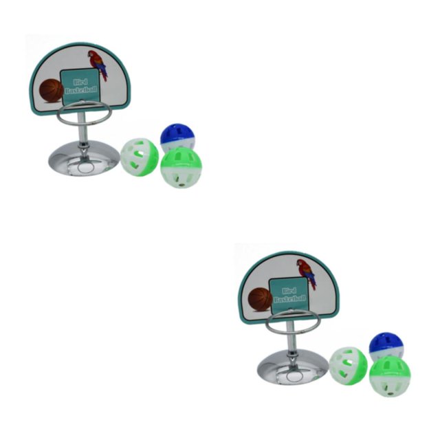 QualitChoice Bird Basketball Parrot Toy Pet Supplies Exquisite Interaction Entertainment Ball Playing Props Long-lasting Training Prop As shown 2PCS