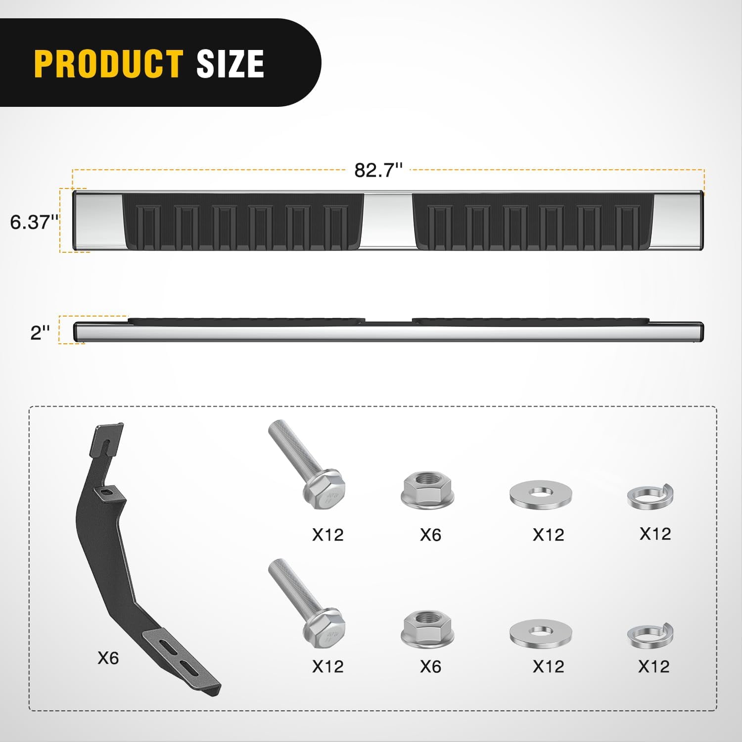 Nilight Running Boards for 2015 2016 2017 2018 2019 2020 2021 2022 2023 2024 2025 Chevrolet Colorado/GMC Canyon Crew Cab 4 Full Size Doors 6 Inch Stainless Steel Bolt-on Side Step Nerf Bars