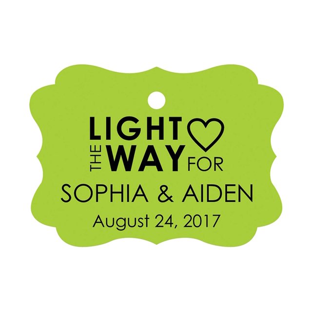 100 PCS Light The Way For Personalized Name Hang Tags Customized Wedding Favor Gift Paper Tags