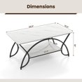 thumbnail image 4 of Giantex 2-Tier Industrial/Modern Coffee Table, Rectangular Cocktail Table, Accent Table w/ Arched Metal Frame, White, 4 of 8