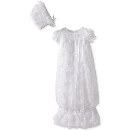 

Biscotti Baby-girls Newborn Cherished Heirloom Embroidered Layette Gown with Bonnet Ivory One Size