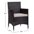 thumbnail image 6 of SAFAVIEH Kendrick Outdoor Patio Wicker Chair, Brown/Sand, Set of 2, 6 of 6