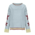 thumbnail image 6 of Oversized Star Graphic Sweatshirts for Women Crew Neck Long Sleeve Shirt Top Drop Shoulder Sweater Pullover, 6 of 6
