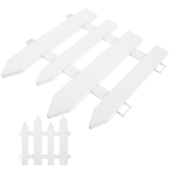 2 Pcs Small Fence for Garden Outdoor Yard Border Solar Lights White