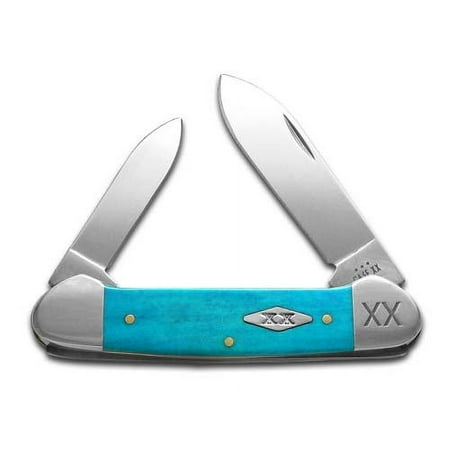 Case XX Knives Canoe Smooth Caribbean Blue Bone Stainless Steel 1/500 Pocket Knife