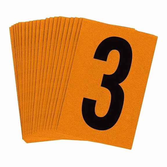 Brady Reflective Numbers And Letters,3,PK25 5910-3
