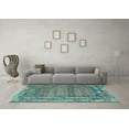 thumbnail image 3 of Ahgly Company Indoor Square Southwestern Light Blue Country Area Rugs, 8' Square, 3 of 4