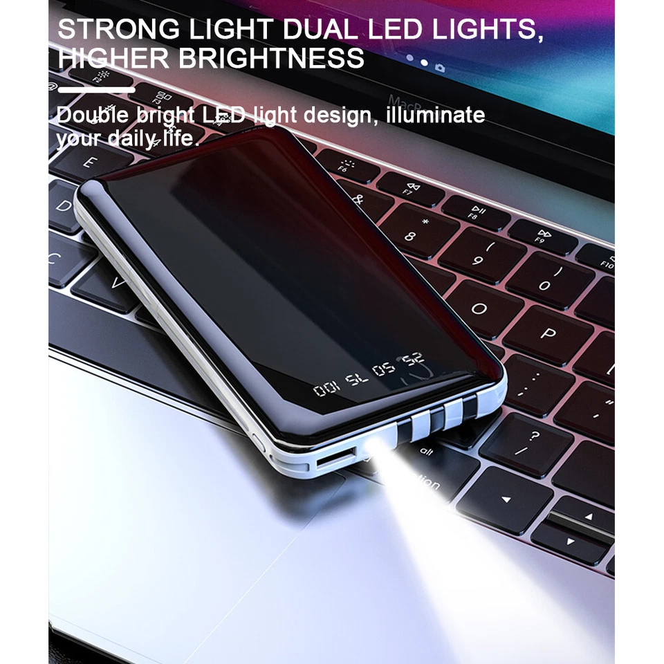 10000Mah Power Bank Backup External Battery Pack Charger For Cell Phone 3-Usb