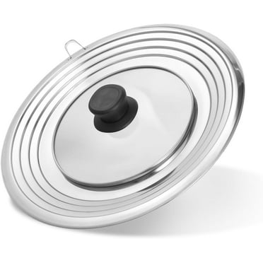 Universal Lid for Pots and Pans Skillets, Stainless Steel Pan Cover fit Fits 9.5-12.5 Inch Cookware, Large Replacement Frying Pan Cover, Cast Iron Skillet Pot Lids with Heat Resistant Knob