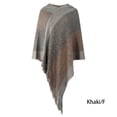 thumbnail image 3 of Qarigey Poncho de invierno para mujer, Jersey de punto a rayas con capucha, chal, fiesta, viaje, fiesta en la playa, accesorios para fotos, bufanda para Abrigos y chamarras Caqui Qarigey  AP013309-05, 3 of 6