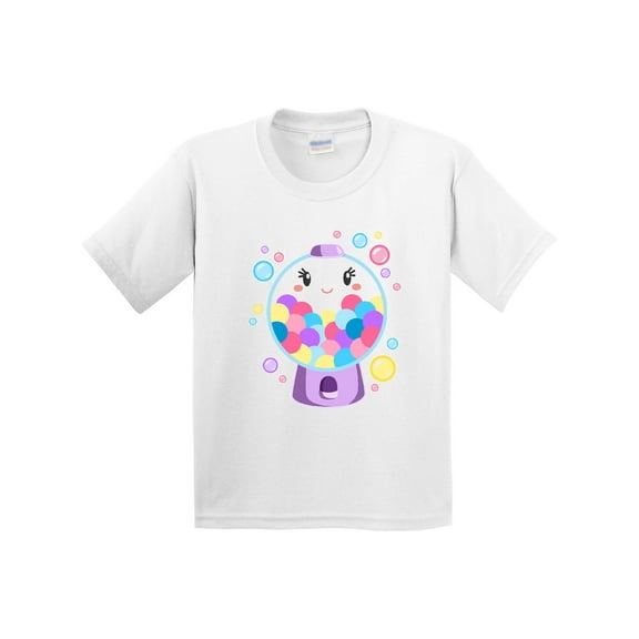 Inktastic Cute Gumball Machine and Bubbles Youth T-Shirt