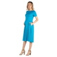 thumbnail image 2 of Maternity Short Sleeve Pleated Pocket Midi Dress, 2 of 8
