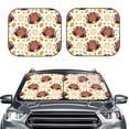 thumbnail image 2 of Rateoe Fall Turkey Pattern 2 Piece Car Windshield Sun Shade Foldable | Front Windshield Shade for Sun, Heat and UV Rays | Sunshade for Car Front Window-Small, 2 of 6