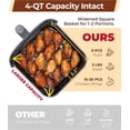 thumbnail image 3 of 4QT Compact Air Fryer, Ultra-Flat 6.7" Height Small Airfryer, Adjustable Airflow Design, Viewing Window, Up to 450℉, 7 Presets Touchscreen, Portable Black, 3 of 5