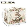 thumbnail image 3 of WOBOGO Brown Easter Bunny Large Collapsible Storage Box Flip Lid Fabric Decorative Organizer Container Basket with Handles 16.5×12.6×11.8in, 3 of 7