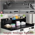 thumbnail image 4 of Homieasy Washer and Dryer Countertop, 2-Tier Laundry Countertop Cover with LED Lights and Power Strip, Large Space Laundry Topper with Shelf for Laundry Room Organization, Black Marble, 4 of 7