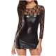 thumbnail image 1 of Mujeres Sexy encaje manga larga cuero artificial ropa interior bolsa cadera vestido mono Mini vestido Fridja nalpqowj12482, 1 of 9