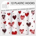 thumbnail image 5 of Valentines Shower Curtain Vintage Heart Bathroom Decor Retro Valentine Shower Curtain Set for Bathroom Romantic Gift for Bathtub, Watercolor Fabric (White, 71x71inch), 5 of 8