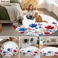 thumbnail image 6 of Round Area Rug 3ft, 4th of July Blue Red Flower Butterfly Non-Shedding Washable Area Rug, USA Flag Star Non Slip Low-Profile Circle Rugs for Living Room, Bedroom Dining Room, 6 of 9