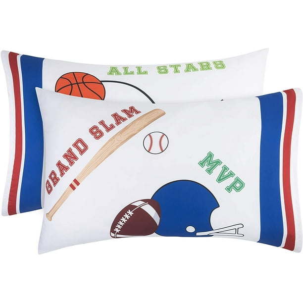 EVERYDAY KIDS Sports 2 Pack Pillowcase Set