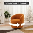 thumbnail image 5 of Ouyessir Swivel Barrel Chair,Modern Round Accent Armchairs,Teddy Fabric Comfy 360 Degree Swivel Single Sofa for Nursery,Living Room,Bedroom, 5 of 7