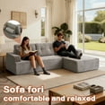 thumbnail image 6 of LiviNest Modular Sectional Sofa: Frameless L-Shape Corduroy Couch - No Assembly Reconfigurable Furniture for Small Apartments & Creative Living Spaces, 6 of 6
