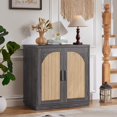 thumbnail image 5 of Leyaoyao Buffet Cabinet Sideboard with Arch Fluted Doors Set of 2, Mid Century Storage Cabinet Coffee Bar for Dining Room Living Room Kitchen Entryway, Dark Grey, 5 of 10