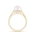 thumbnail image 2 of Angara Victorian Style Japanese Akoya Cultured Pearl and Diamond Ring in 14K Yellow Gold for Women | June Birthstone Jewelry for Her, 2 of 5