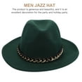 thumbnail image 4 of Dytern Fall,1pc Stylish Chain Flat Brim Hat Elegant Chain Jazz Hat Simple Chain Felt Hat, 4 of 11
