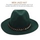 thumbnail image 2 of 1 UNID Cadena con estilo Flat Brim Hat Elegante Cadena de Jazz Sombrero Simple Sombrero de fieltro, 2 of 5