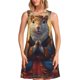 thumbnail image 1 of Easygdp Maple Leaf Meditating Squirrel para Vestido Transpirable de Mujer, Vestido Suelto de Manga Corta con Pliegues y Bolsillos para el Verano, 1 of 7