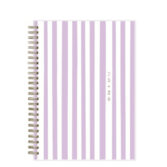 Blue Sky Brook Gossen Planner Notes 5.875"x8.625" Weekly/Monthly Wirebound 12 Month Purple Striped 2025-2026