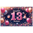 thumbnail image 3 of Colorful Design Happy Birthday Banner Stars Pattern Balloon Decoration Party Backdrop for Teenage Party Celebration Indoor Decoration Event, 3 of 7