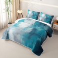 thumbnail image 3 of Homewish Blue Tie Dye Bed Spread Queen,Retro Abstract Artwork Queen Coverlet Set,3 Pieces, 3 of 7