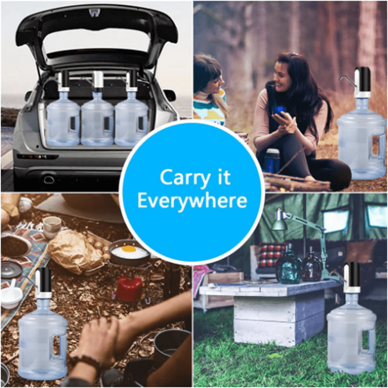 Yolleach USB Rechargeable Water Dispenser Pump – Portable Electric Pump For 3-5 Gallon Bottles (Camping, Home, Office)