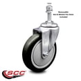 thumbnail image 2 of 5 Inch SS Black Polyurethane Wheel Swivel 10mm Threaded Stem Caster SCC, 2 of 2