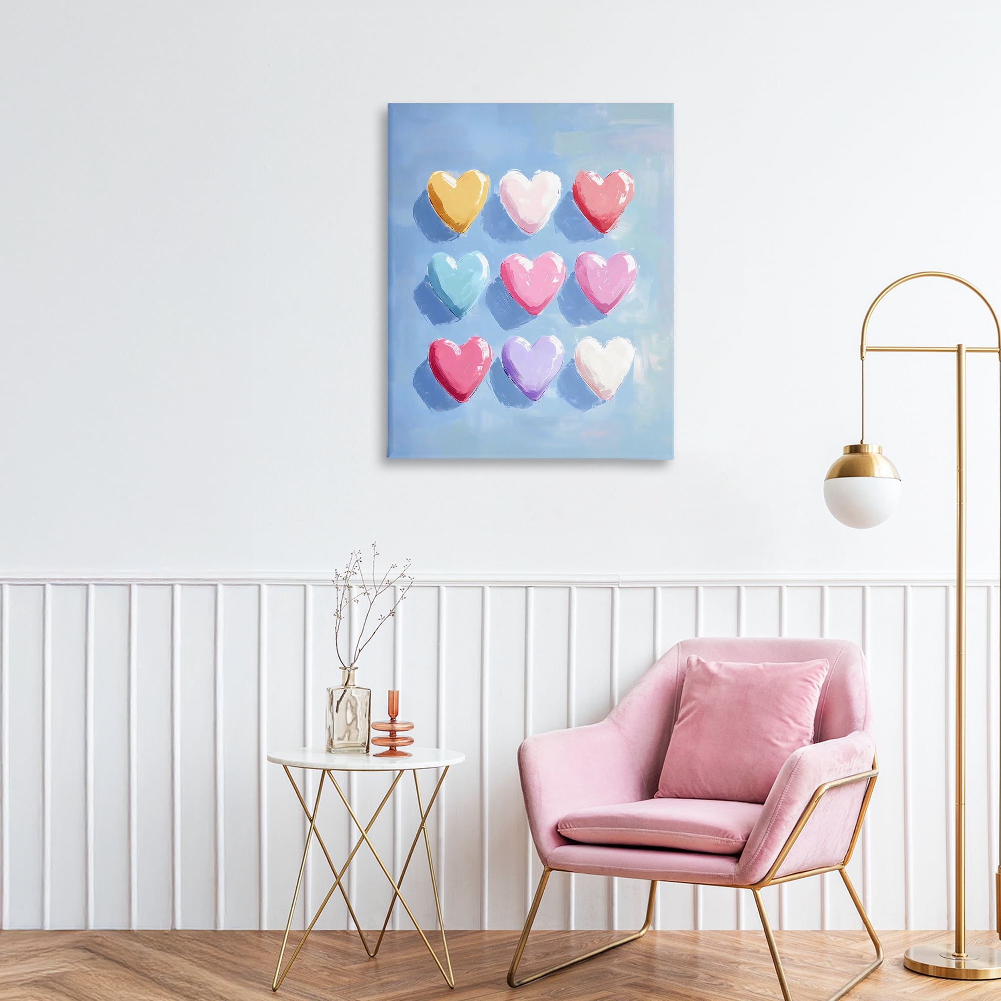 Stupell Industries Pastel Heart Grid Canvas Wall Art, design by The Prints Vibe