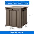 thumbnail image 6 of Dextrus 51 Gallon Weatherproof Resin Deck Box, Lockable Outdoor Storage Container, Multi-Purpose Patio Storage Bin for Package Delivery, Garden Tools, Pool Accessories and Outdoor Cushions, Taupe, 6 of 9