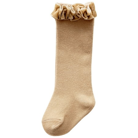 

Baby Girls Ruffle Socks Solid Color Elastic Princess Socks Breathable Tube Socks for Toddler Infant Clothing Accessories