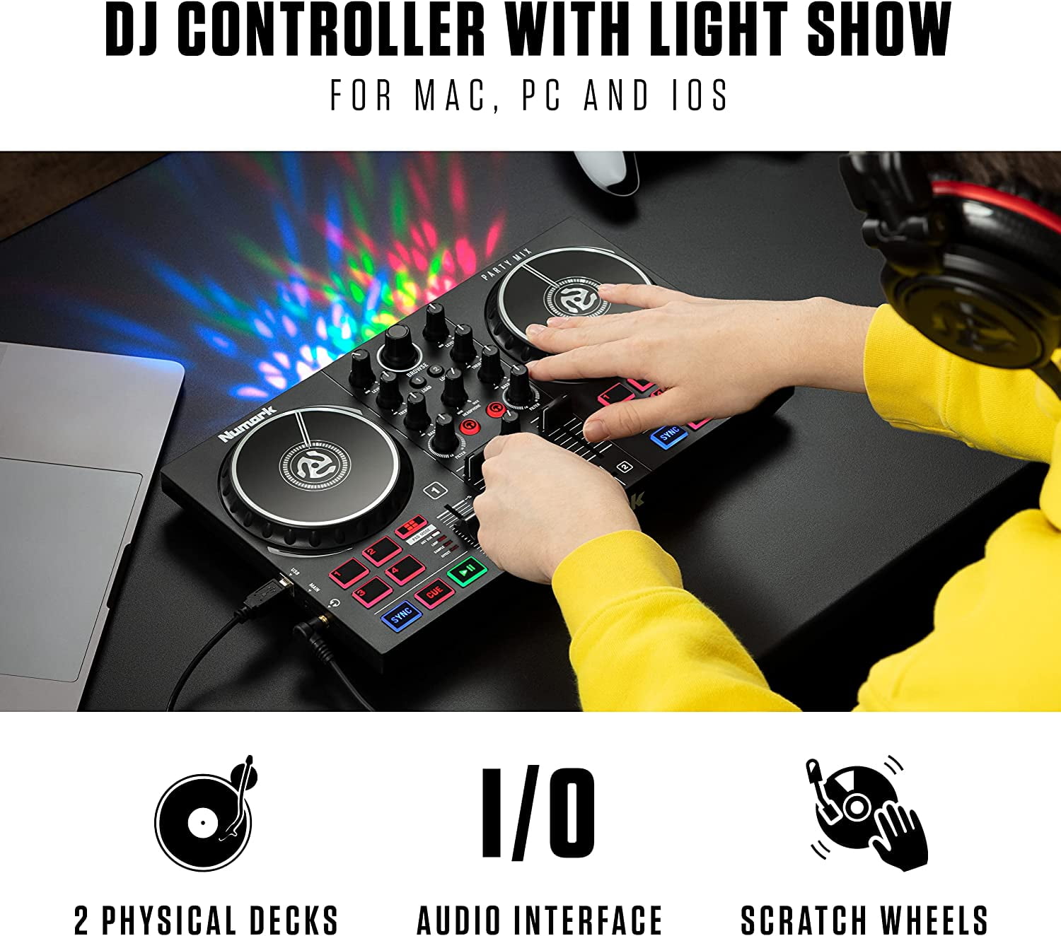 Buy YH Numark Party Mix II DJ Controller with Party Lights, DJ Set