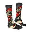 thumbnail image 3 of Fotbe Red Mushrooms print Women's Men's Novelty Crew Socks Cotton Socks Knee High Socks for Walking,Running,Nurses,Pregnancy, 3 of 9