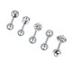 thumbnail image 1 of Juego de 5 piezas de pendientes de acero inoxidable con circonitas geométricas, joyas de perforación, pendientes de plata con dientes retorcidos, 1 of 6
