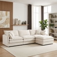 thumbnail image 3 of CARZZI LIFE Modular Sectional Sofa, 102 Inch L Shaped Couch Set with Armrests, 3-Seater Comfy Cloud Couches for Living Room Apartment, Beige, 3 of 11