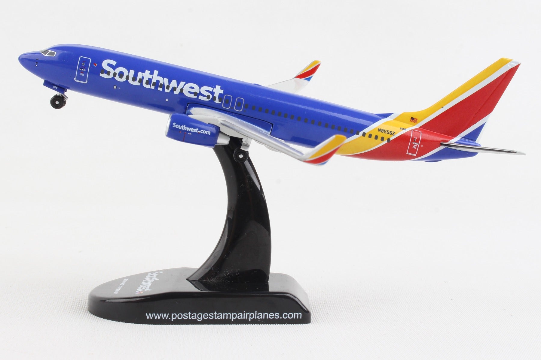 Postage Stamp Southwest Airlines 737-800 Plane Die Cast Metal Daron 27536