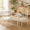 White, variant on ZIVACATE 5 Piece Dining Table Set for 4, Industrial for Kitchen Table Counter with 4 PU Dining Benches, Space-Saving, Rectangle Kitchen Table and Chairs for Dining Room, Apartment, Walnut