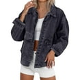 thumbnail image 3 of Pyhlmscde Women's Loose Fitting Versatile Denim Jacket, Denim Jacket for Women, Fall Clothes, Womens Tops, 3 of 6