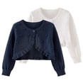 thumbnail image 4 of Coerni Cardigan for Girls Preppy Clothes School Uniform Kids Button Closure Coats Knit Sweater Bolero Cover Up Dressy Outwear, 4 of 4