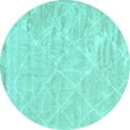 thumbnail image 1 of Ahgly Company Indoor Round Trellis Turquoise Blue Modern Area Rugs, 5' Round, 1 of 4