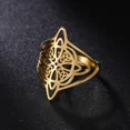 thumbnail image 3 of Skyrim Witchcraft Knot Ring Celtic Style Triquetra Stainless Steel Protection Amulet, 3 of 5