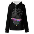 thumbnail image 3 of VEKDONE Fashion Print Hoodie Sweatshirts for Women 2025 Clearance Sale Fall Long Sleeve Drawstring Hooded Pullover Teen Girl Loose Fit Outwear Y2K Blouse Black XXL, 3 of 4